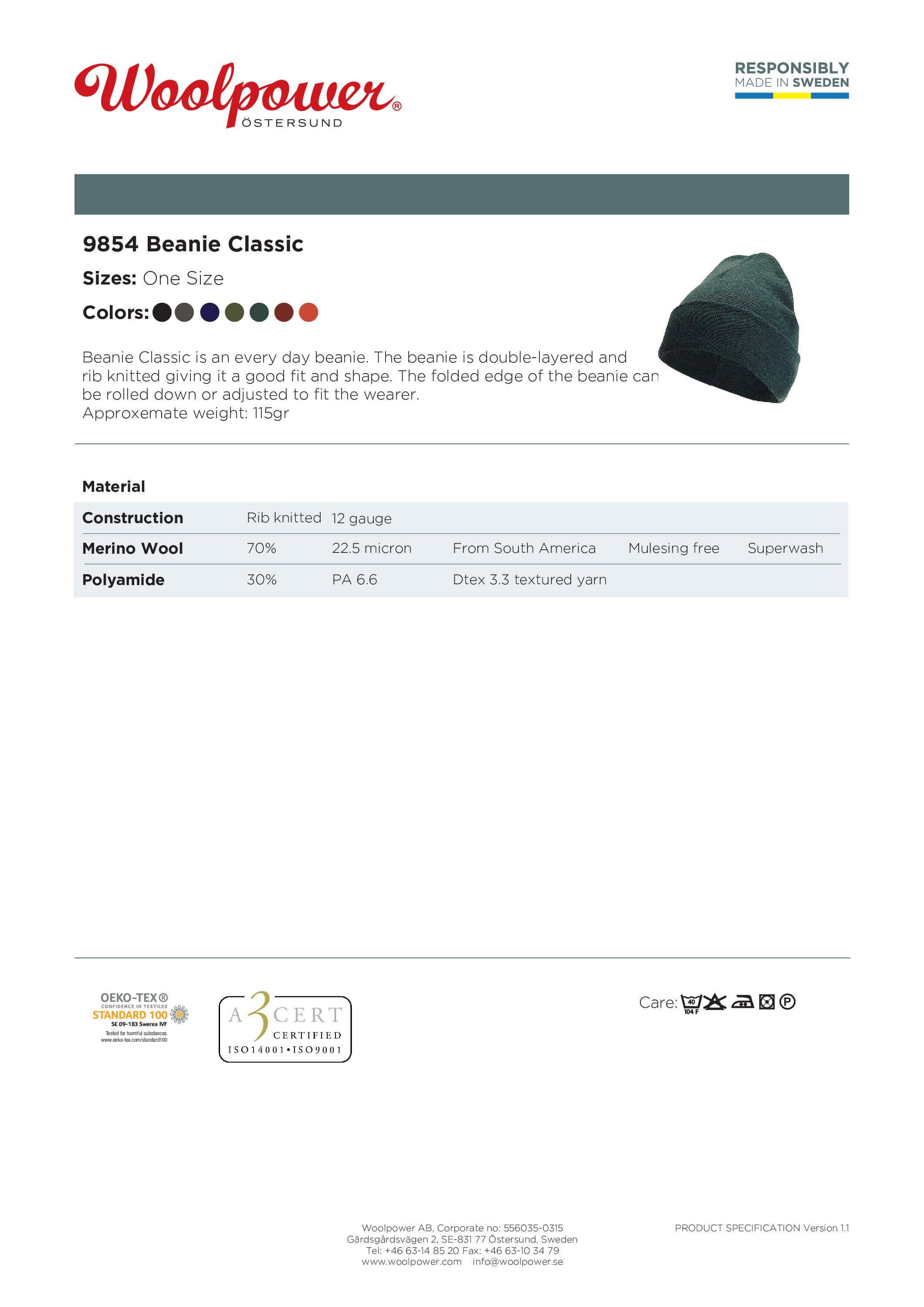 Das Woolpower Beanie Classic, eine hochwertige Mütze aus feinster Merinowolle, erhältlich im Outdoor Online Shop FluxPerfect