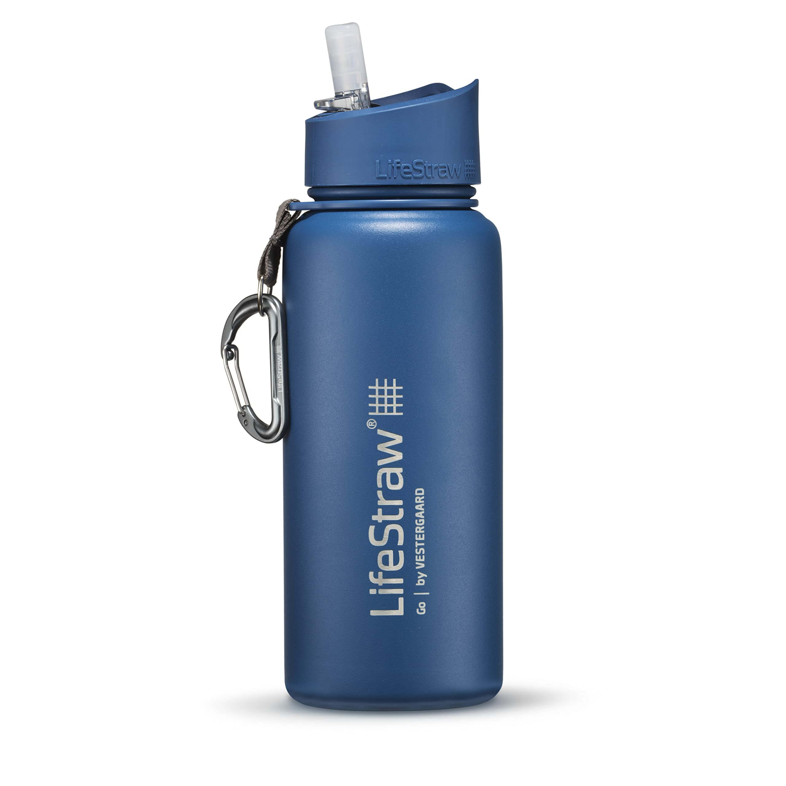 Hier ist die LifeStraw Go 1.0 Edelstahl 650ml Medium Blue abgebildet - ideal für deine Outdoor Abenteuer