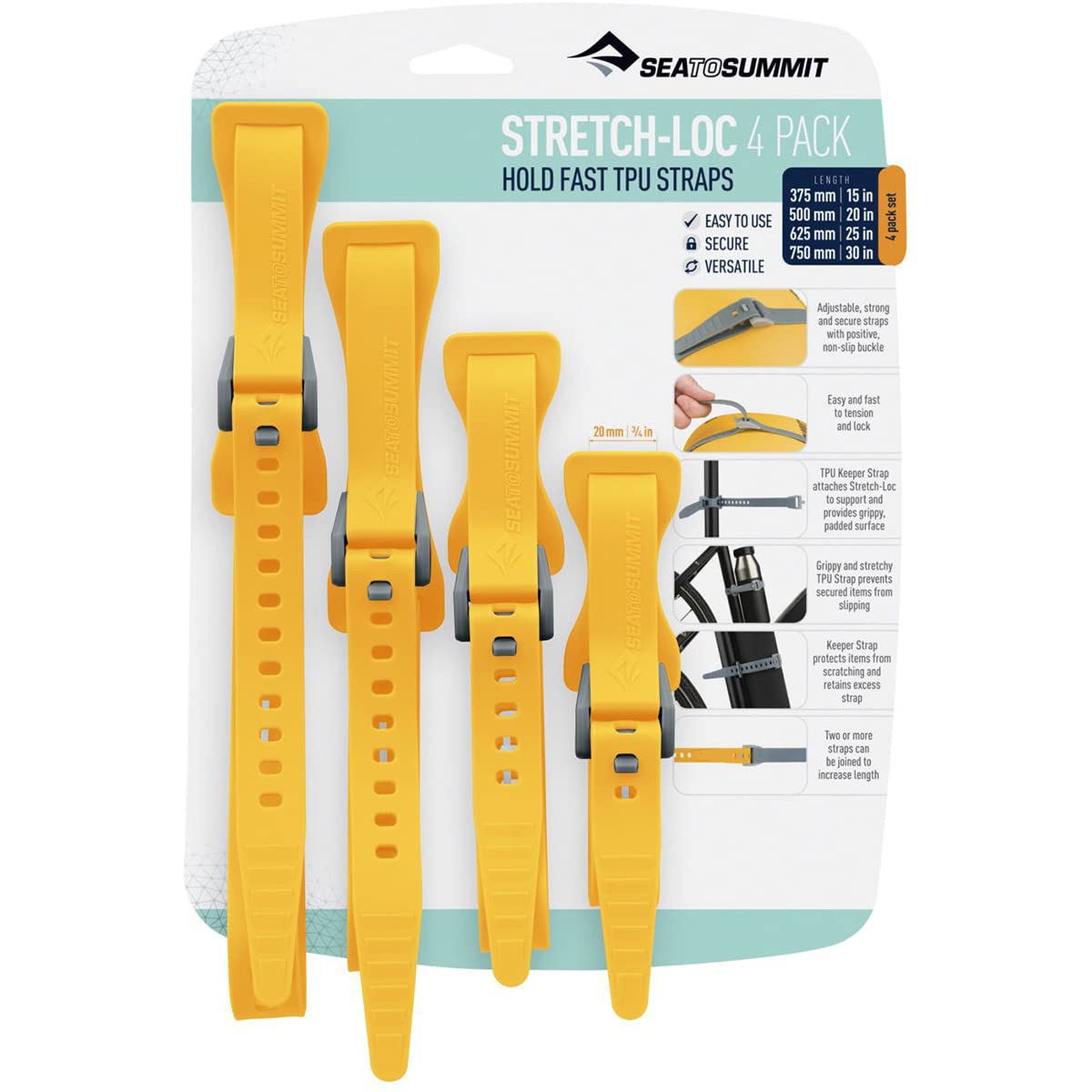 Spanngurt-Set – Sea to Summit – Stretch-Loc 20mm 4er Pack