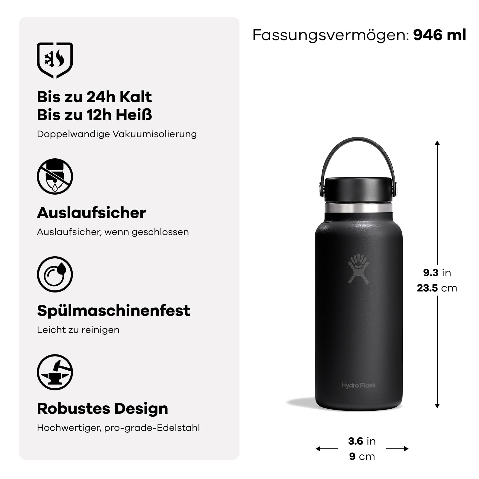 Trinkflasche – Hydro Flask – Wide Flex Cap 946 ml – Hydro Flask – Bild 2