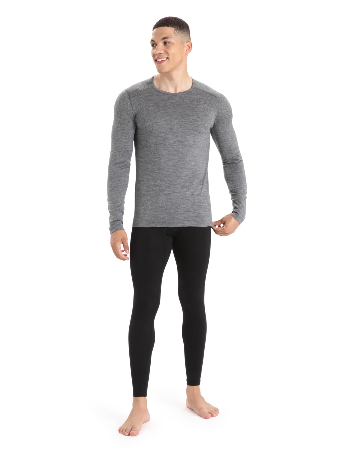Merino Langarmshirt Herren – Icebreaker – 200 Oasis LS Crewe – Gritstone Heather – Icebreaker – Ansicht 4