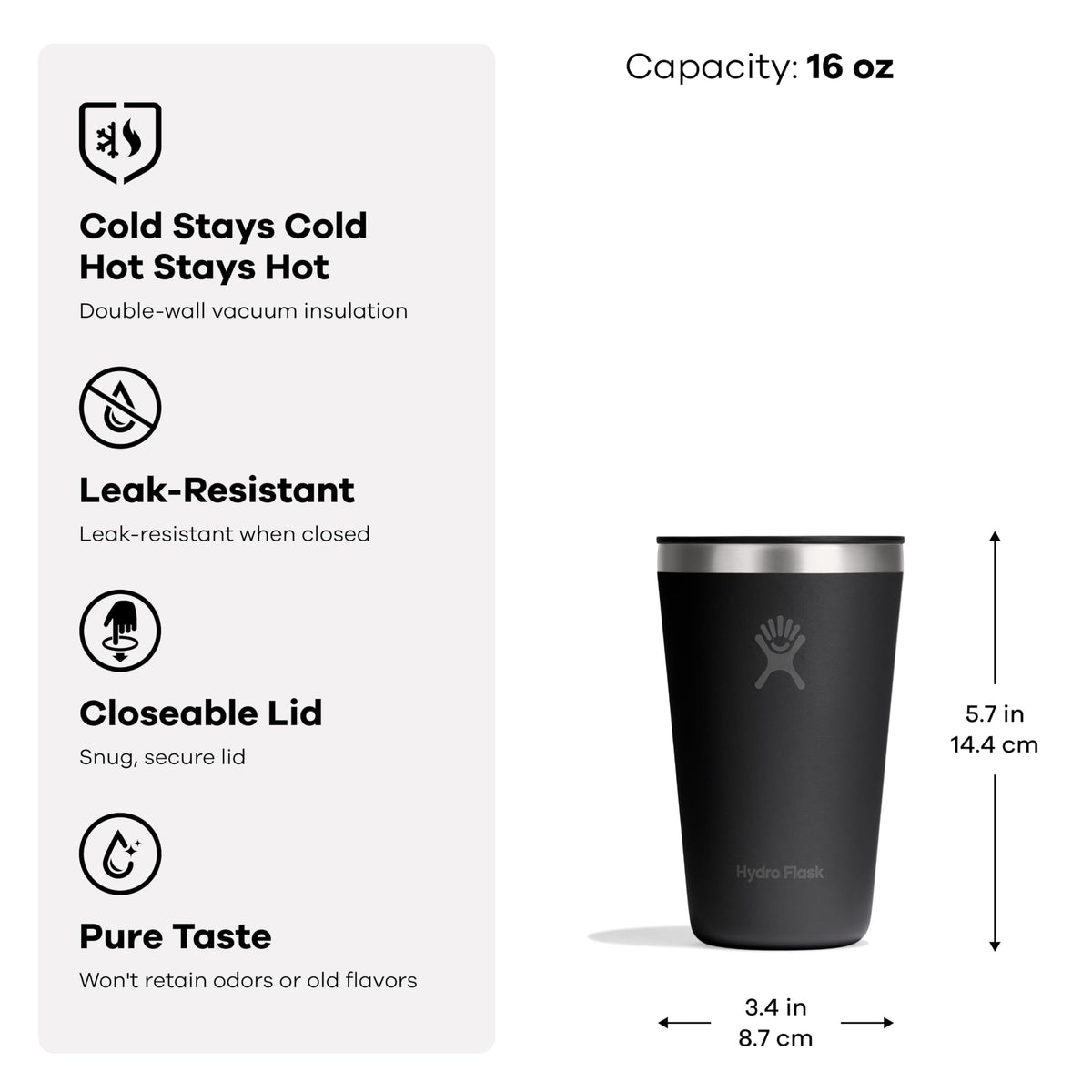 Thermobecher – Hydro Flask – All Around Tumbler Press-In Lid 473 ml