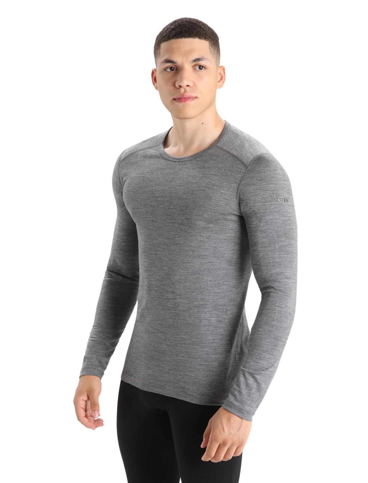 Merino Langarmshirt Herren – Icebreaker – 200 Oasis LS Crewe – Gritstone Heather – Icebreaker