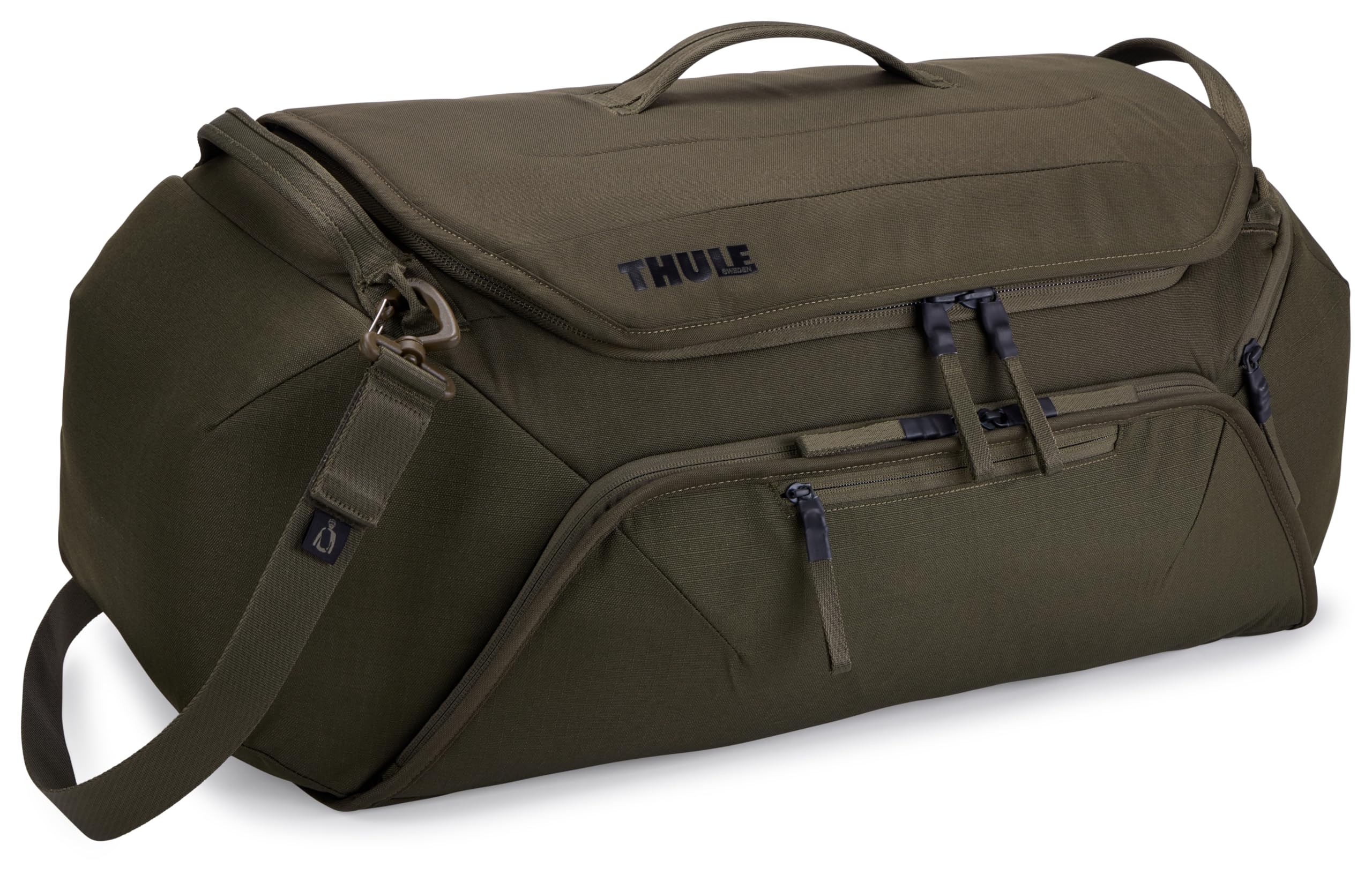 Die Fahrradtasche Thule RoundTrip 55 L in der Farbe Tiefes Khaki