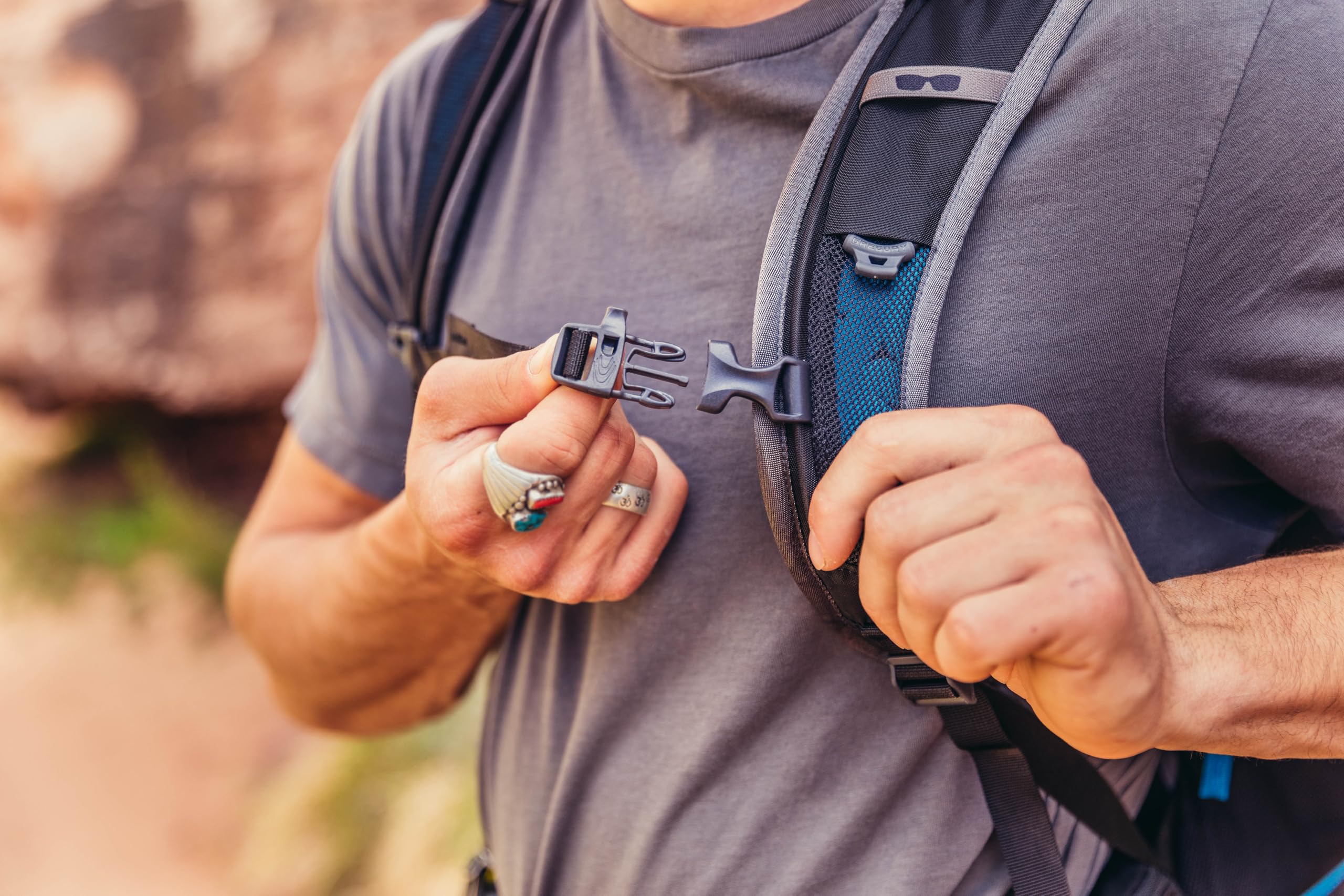 Details des Citro in der 30L Variante - Hier sieht man den Brustgurt des Rucksacks
