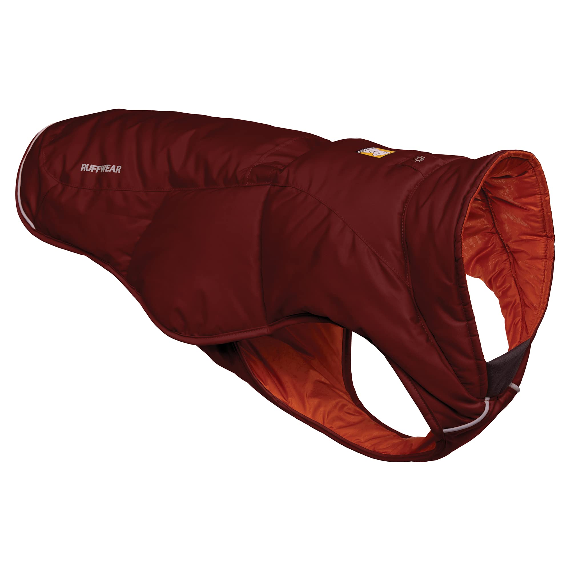 Die Ruffwear Quinzee Hundejacke in der Farbe Fired Brick
