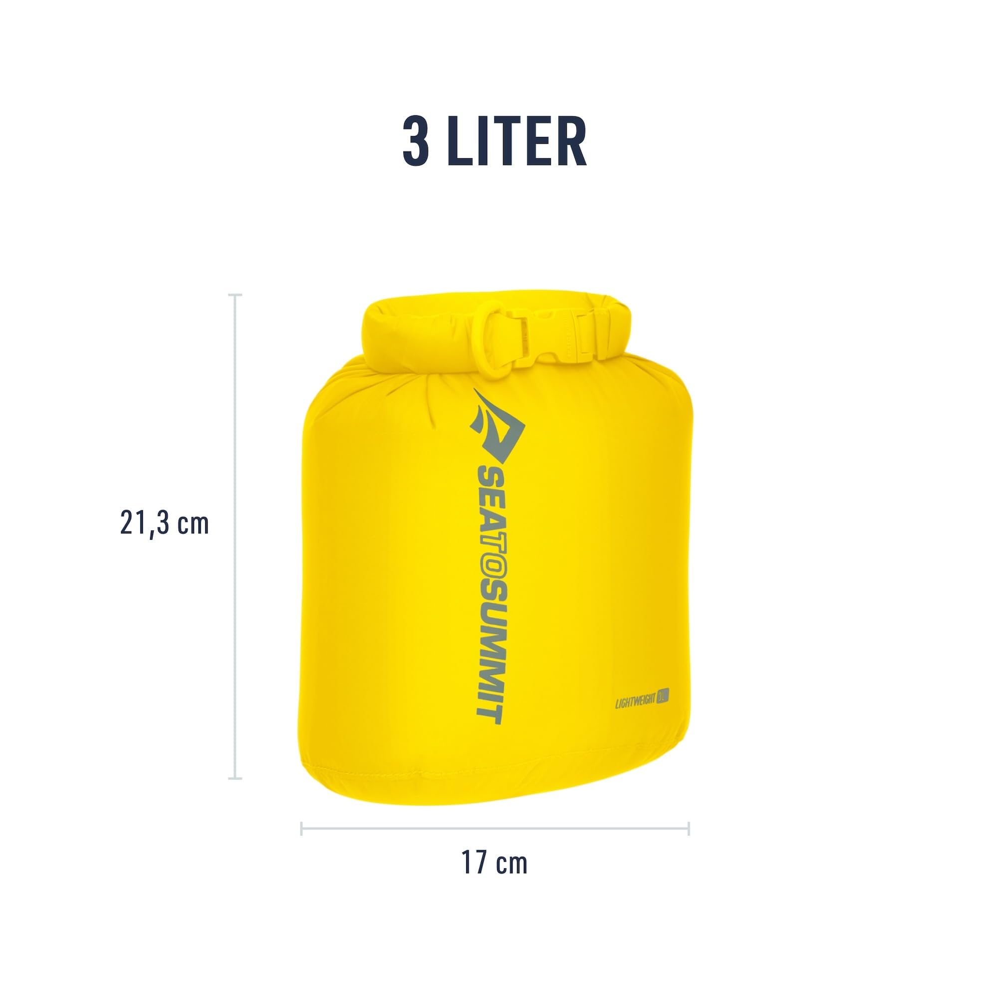 Die Sea to Summit Light Weight Dry Bag in der Farbe Sulphur Yellow und in der 3 Liter Ausführung